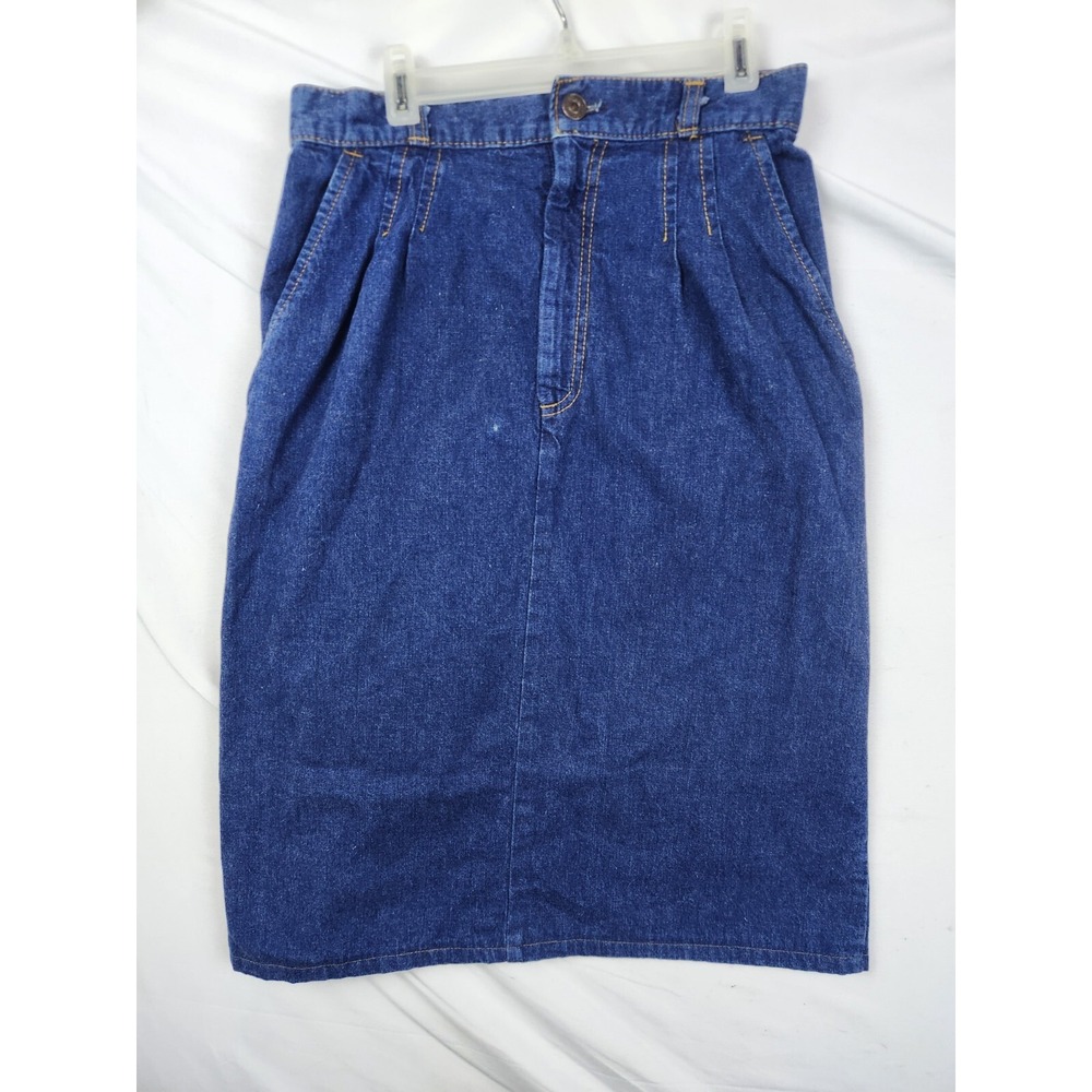 1972 Vtg Levi's Orange Tab Denim A-Frame Skirt Sz 11 Dark Wash 25" Length